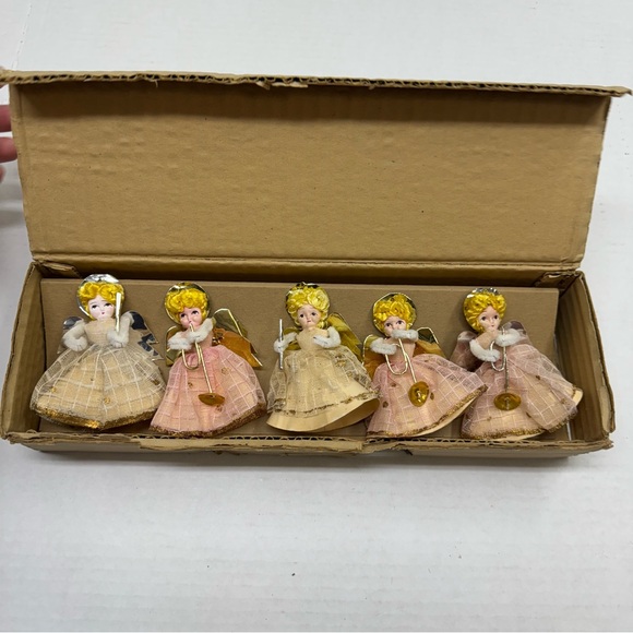 Shiny Brite Other - Shiny Brite 5 Kitsch Christmas Angels Ornaments Max Eckardt  1959 Japan Paper